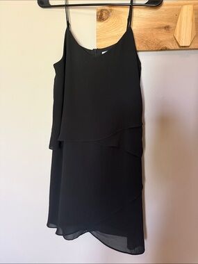 Naked Zebra Black Layered Spaghetti-Strap Mini Dress